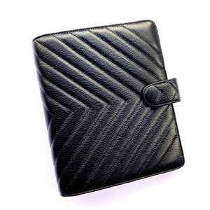 QUILTED 6-RING AGENDA | A5 | BLACK LEATHER